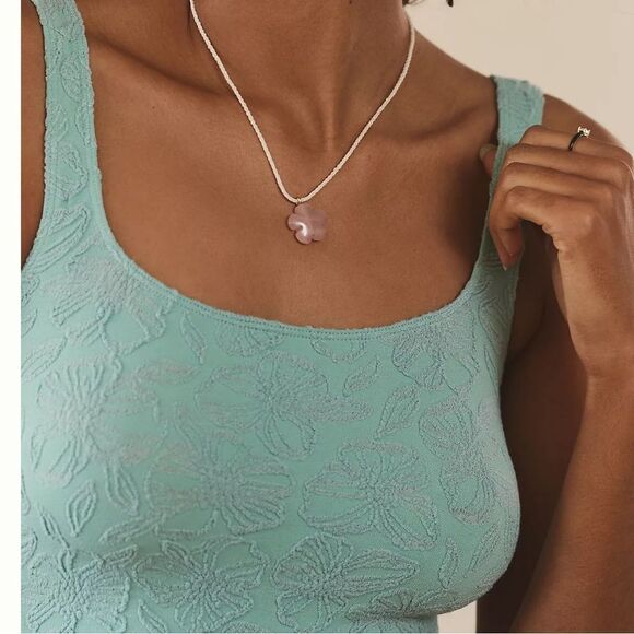 Anthropologie The Hannah Seamless Textured Tank in Blue Green Floral. S/M. NWT! - Picture 2 of 16